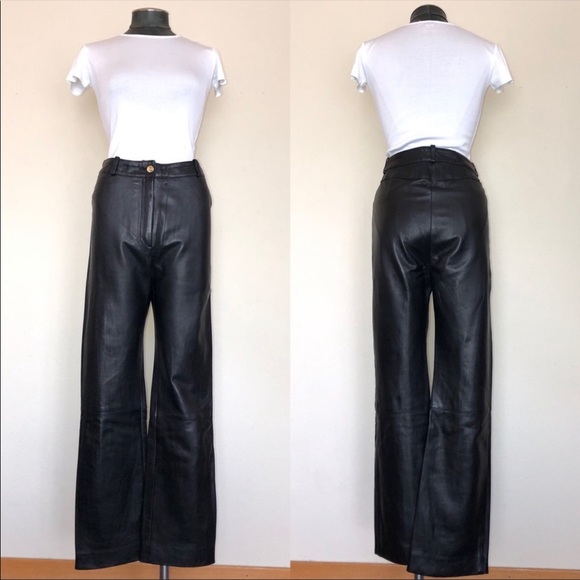 St. John Pants - St. John High Rise Leather Pants